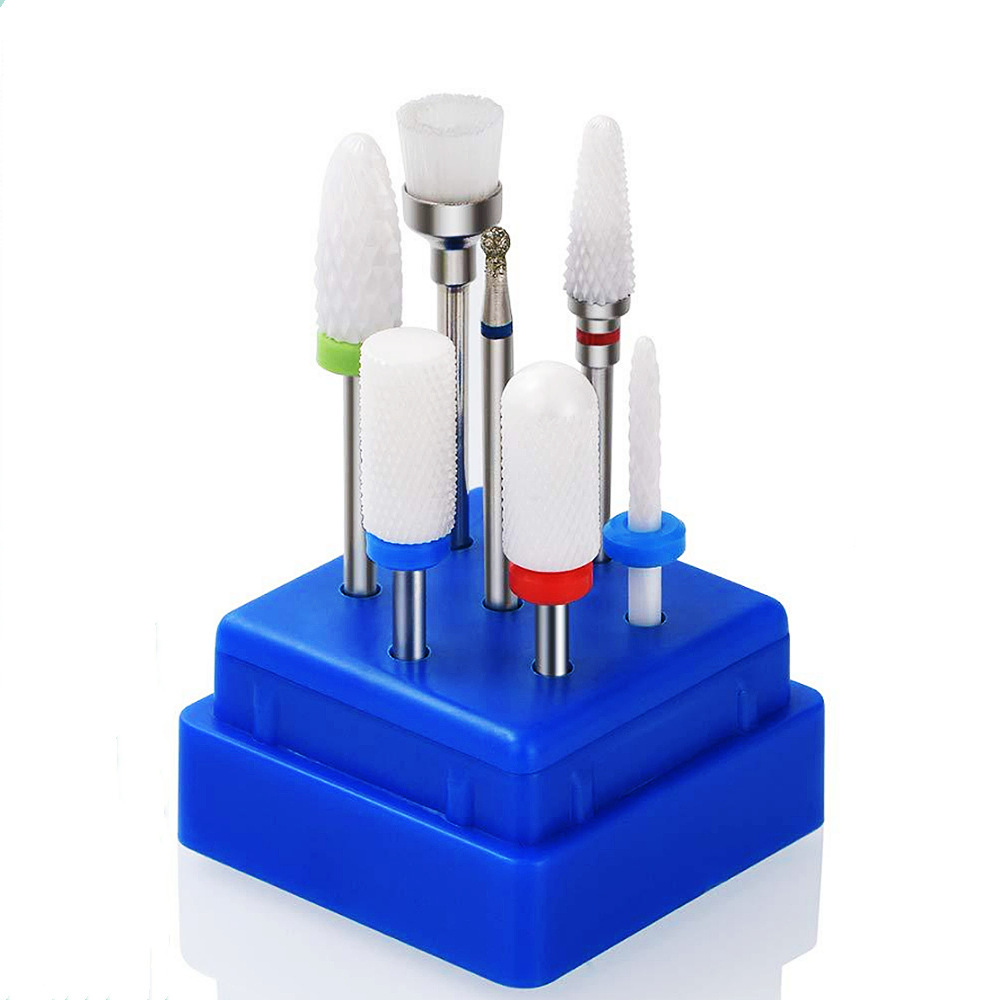 7 Pcs Manicure Ceramic Nail Drill Bits Milling Cutters Electric Files Accessories (ND012)