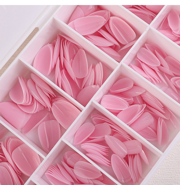 Wholesale Almond Shape False Nail Tips Fake Fingernails 600 pcs in 15 different sizes (NTS-121)