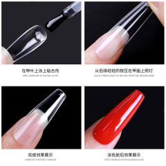Ultra-thin Transparent Fingertips False Nail Tips Fake Fingernails 600 pcs in 15 sizes (NTS-122)