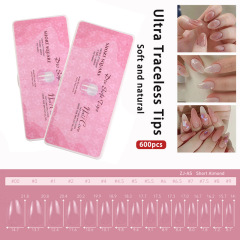 Ultra-thin Transparent Fingertips False Nail Tips Fake Fingernails 600 pcs in 15 sizes (NTS-122)
