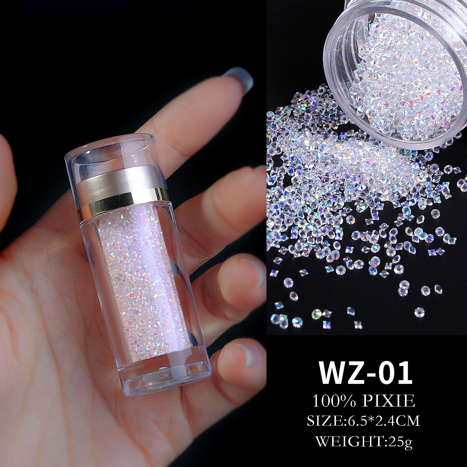 Wholesale Micro AB Crystal Rhinestones Nail Art Fairy Caviar Beads DIY Nail Accessories (D130)