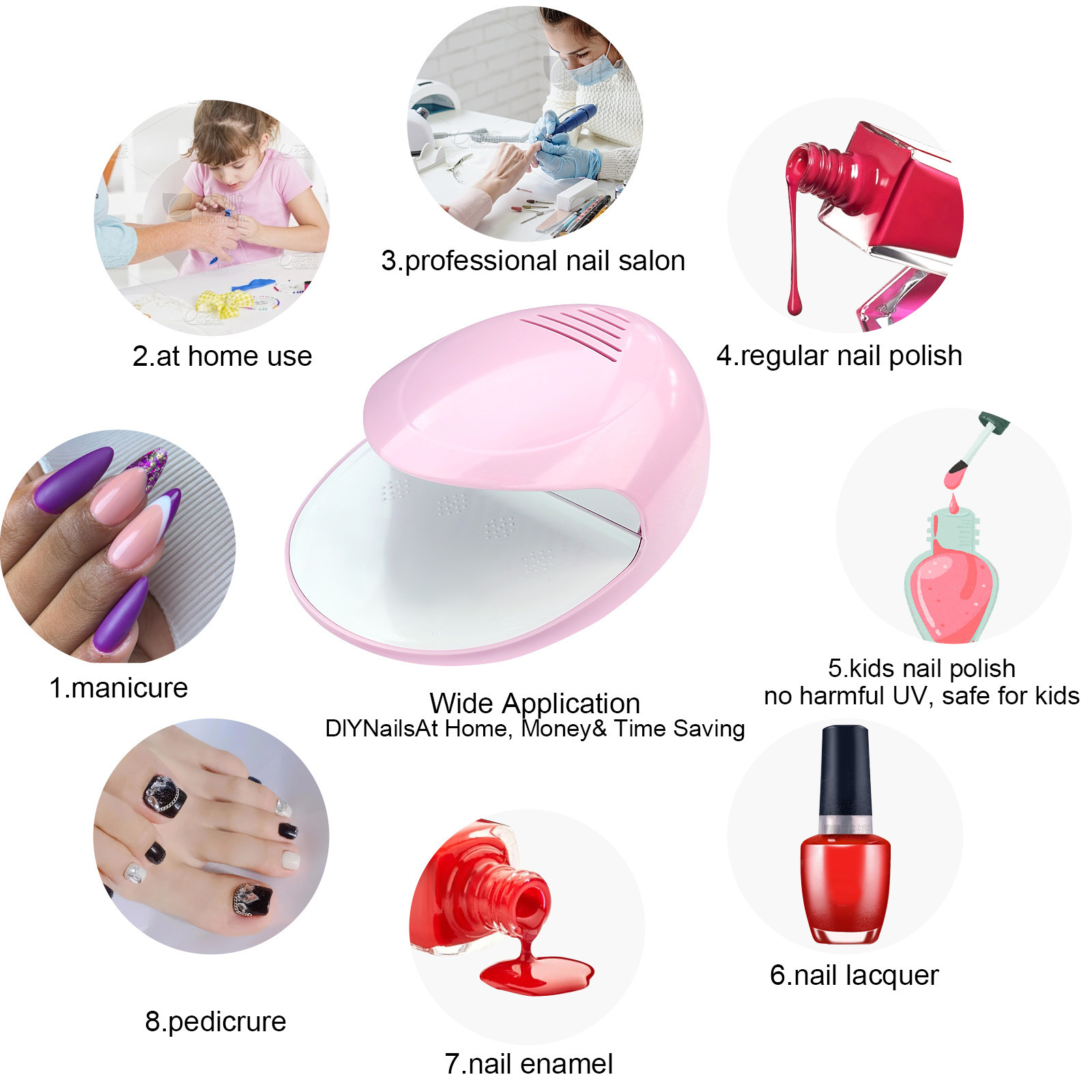 Wholesale Portable Mini Nail Polish Dryer Manicure Fans (NPD01)