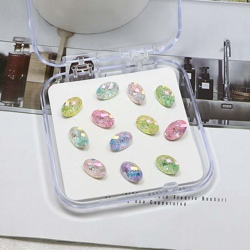 Customized Nail Art Rhinestones Glass Sharp Bottom Firework Gem Stones (D131)