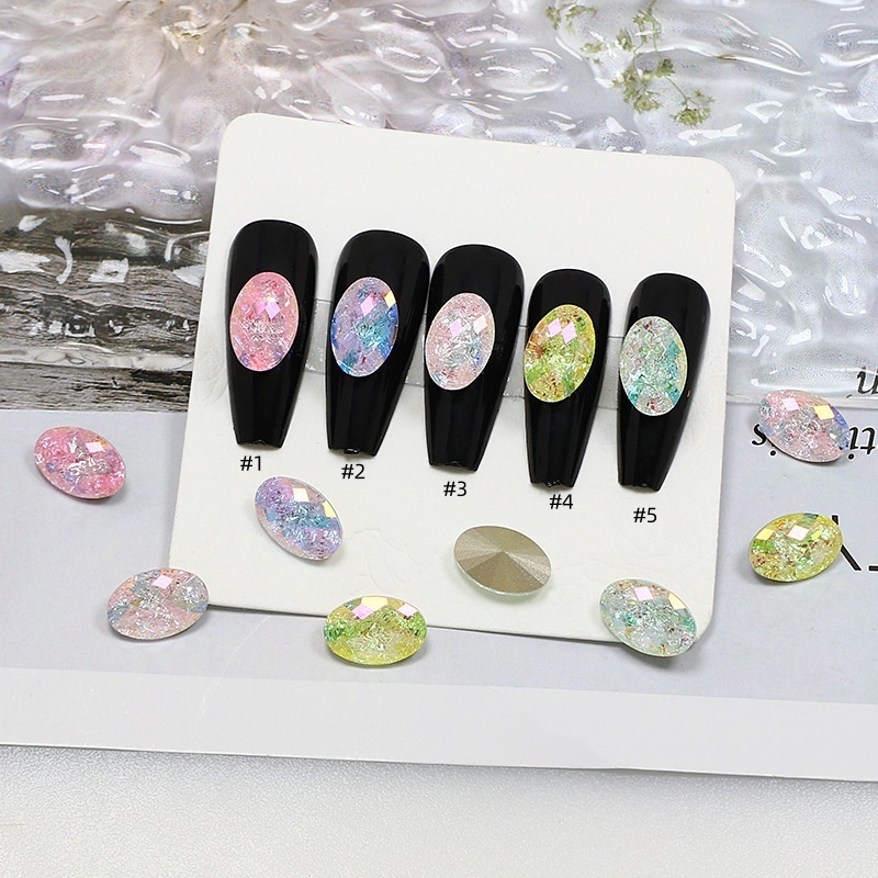 Customized Nail Art Rhinestones Glass Sharp Bottom Firework Gem Stones (D131)