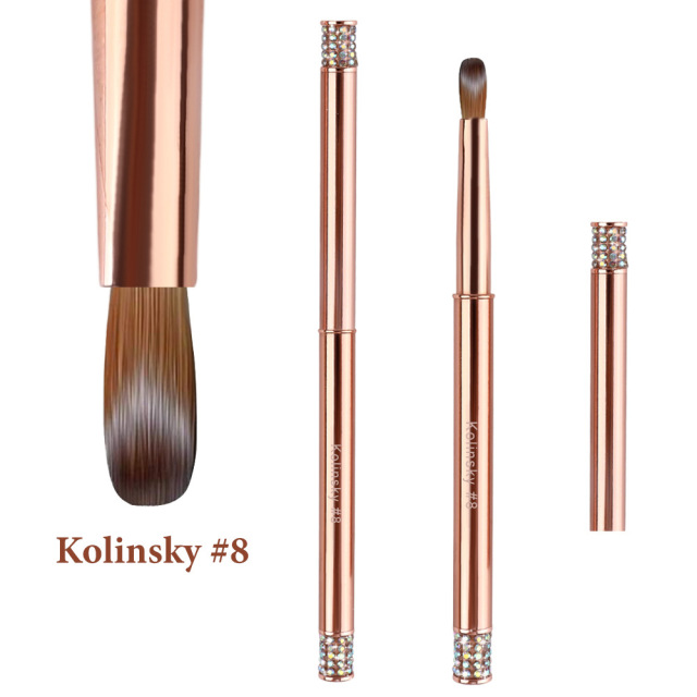 Professional Nail Art Kolinsky Sable Brushes Custom Logo Nail Tools (B022)