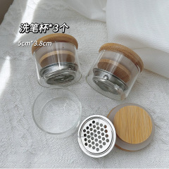 Nail Art Brush Cleaning Cup with Stainless Steel Mesh Lid Nail Care (C07)