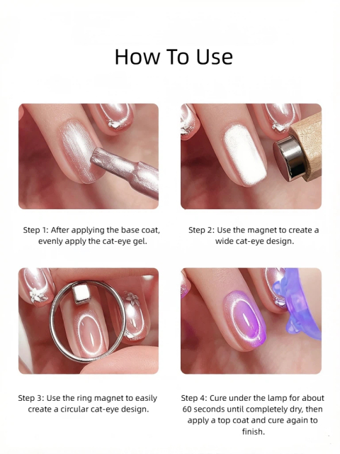 Bulk Cat Eye Nail Art Tools for salons 3-Second Hollow Cat Eye Manicure (M51)