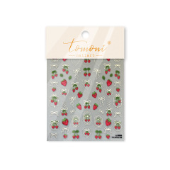 2026 3D Metal Nail Art Stickers - Strawberry & Cherry Series (NPP50)