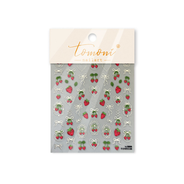 2026 3D Metal Nail Art Stickers - Strawberry & Cherry Series (NPP50)