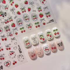 2026 3D Metal Nail Art Stickers - Strawberry & Cherry Series (NPP50)