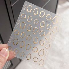 Luxury nail art supplies B2B Metallic Irregular Frame Nail Art Stickers (NPP51)