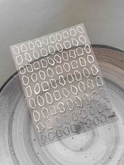 Luxury nail art supplies B2B Metallic Irregular Frame Nail Art Stickers (NPP51)