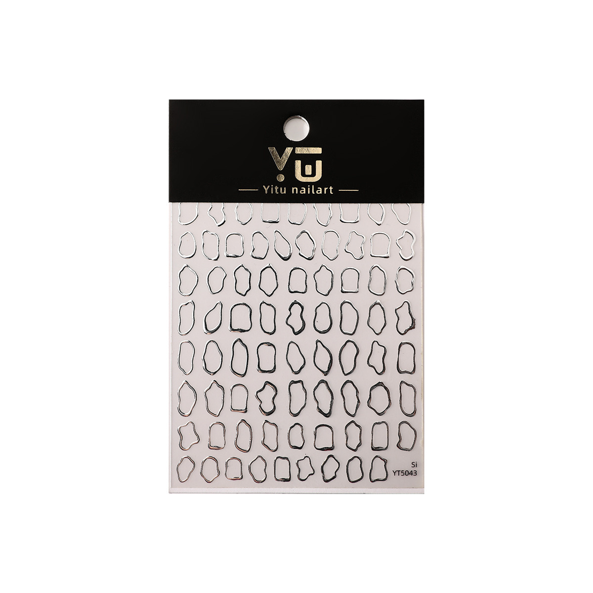 Luxury nail art supplies B2B Metallic Irregular Frame Nail Art Stickers (NPP51)
