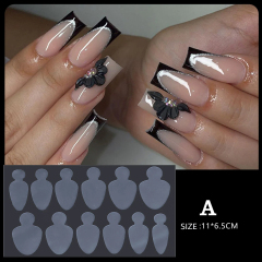 12-style crystal nail form set wholesale Professional nail stencils for salons (NPP52)