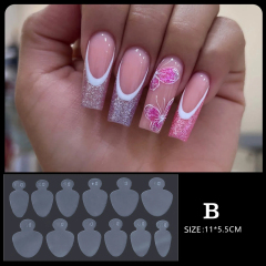 12-style crystal nail form set wholesale Professional nail stencils for salons (NPP52)