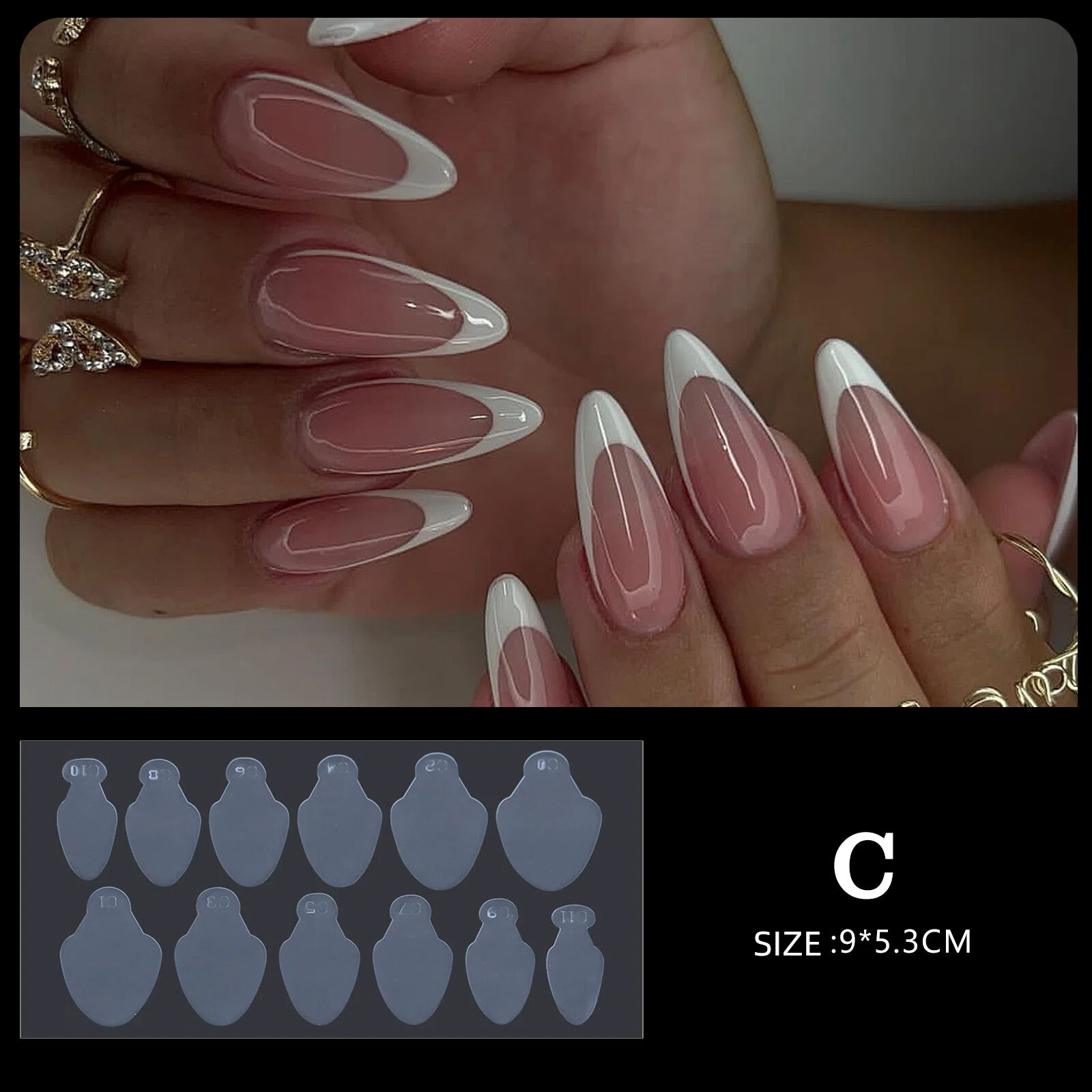 12-style crystal nail form set wholesale Professional nail stencils for salons (NPP52)