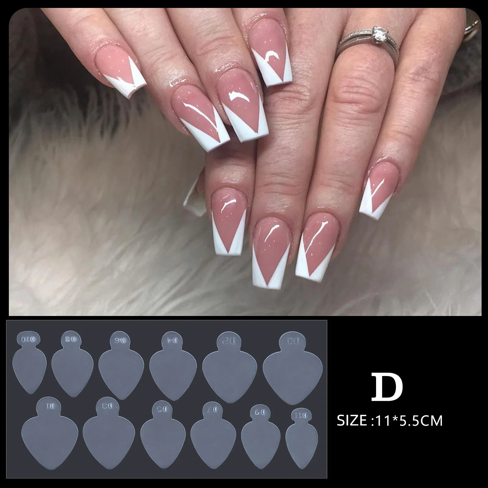 12-style crystal nail form set wholesale Professional nail stencils for salons (NPP52)