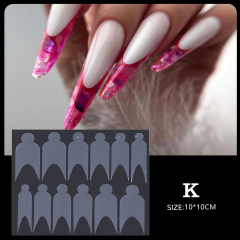 12-style crystal nail form set wholesale Professional nail stencils for salons (NPP52)
