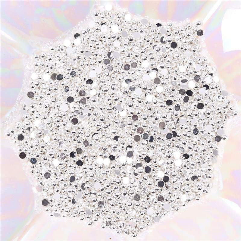 Wholesale Half-round Metal Rivet Nail Art  Pearls Manicure Accessories(D33)