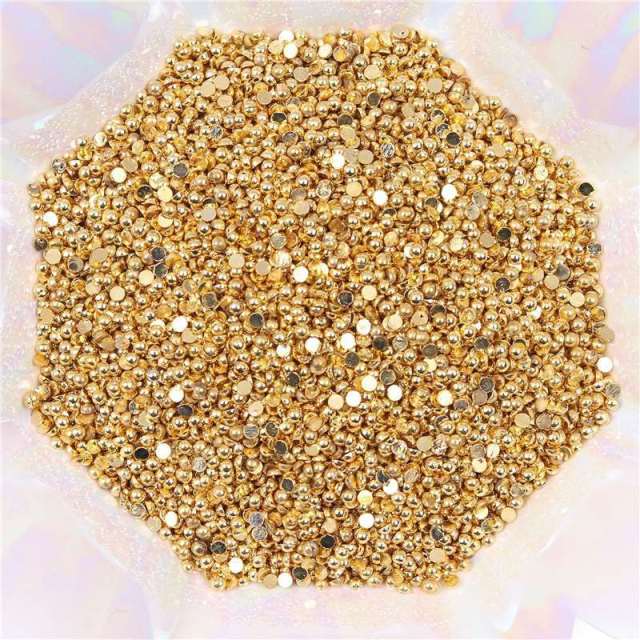 Wholesale Half-round Metal Rivet Nail Art  Pearls Manicure Accessories(D33)