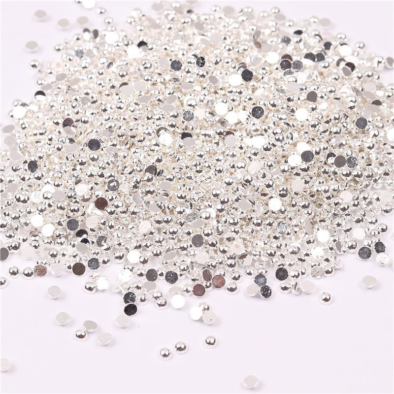 Wholesale Half-round Metal Rivet Nail Art  Pearls Manicure Accessories(D33)
