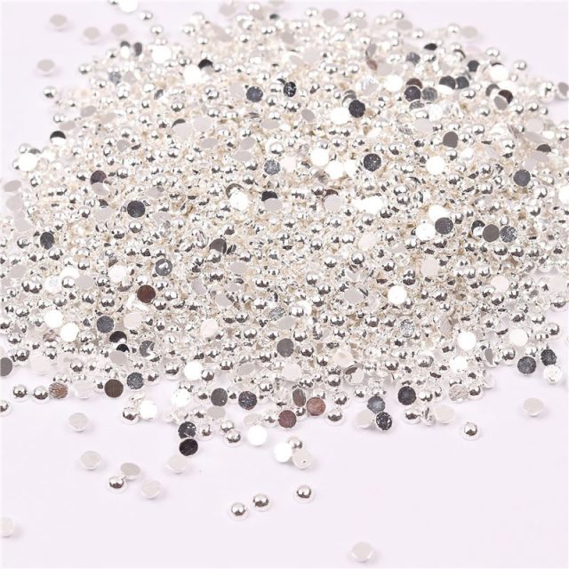 Wholesale Half-round Metal Rivet Nail Art  Pearls Manicure Accessories(D33)