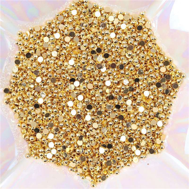 Wholesale Half-round Metal Rivet Nail Art  Pearls Manicure Accessories(D33)