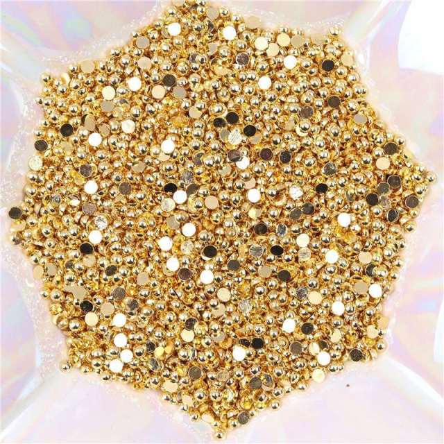 Wholesale Half-round Metal Rivet Nail Art  Pearls Manicure Accessories(D33)