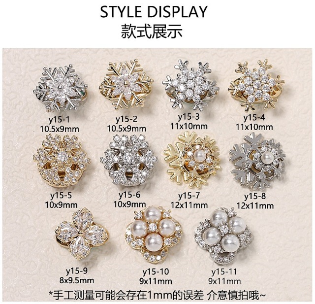 Rotating Snowflake & Lucky Charm 5D Nail Art Decorations – DIY & Salon Nail Design​ (D132)