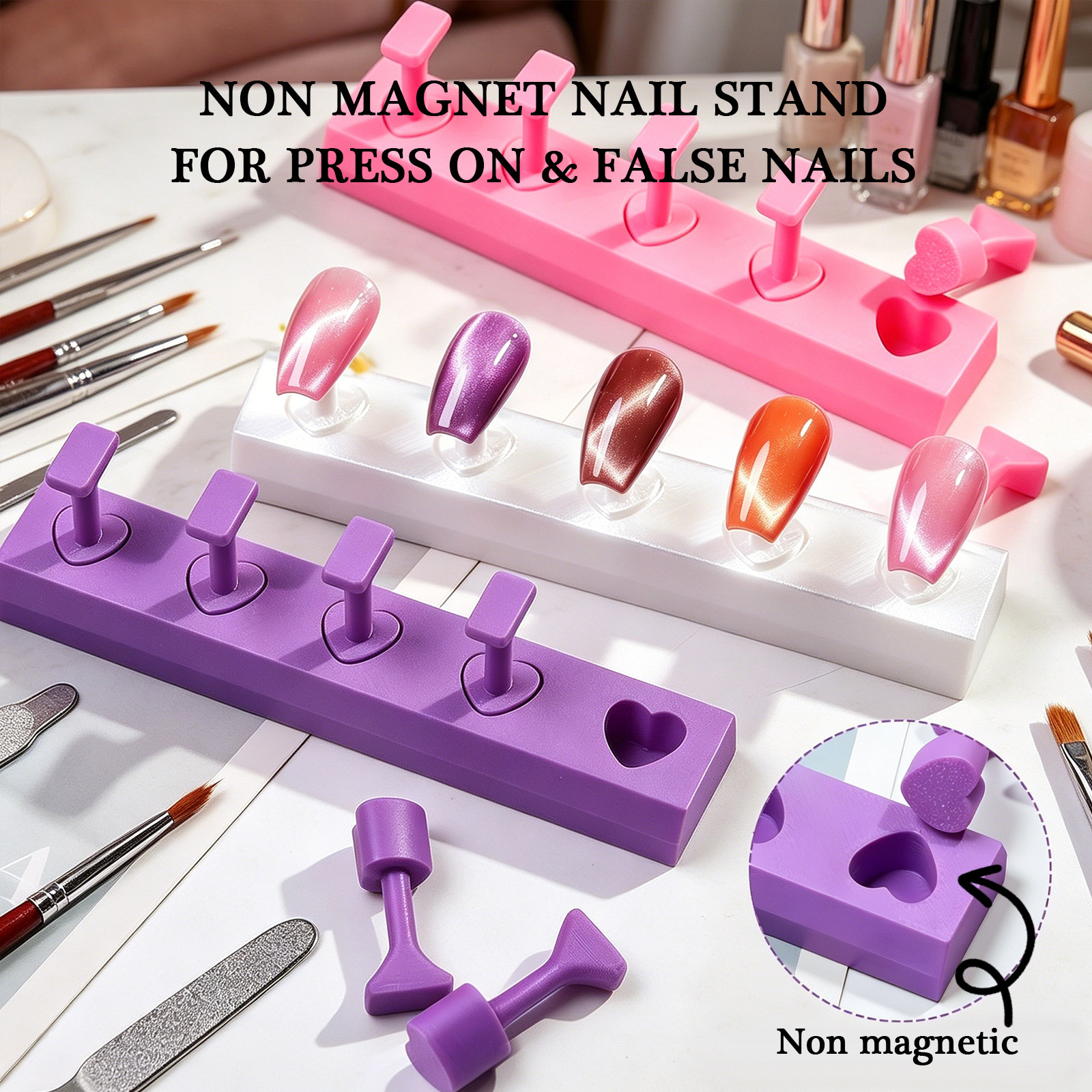 2026 Non-Magnetic Nail Stand for Press-On & False Nails (M07)