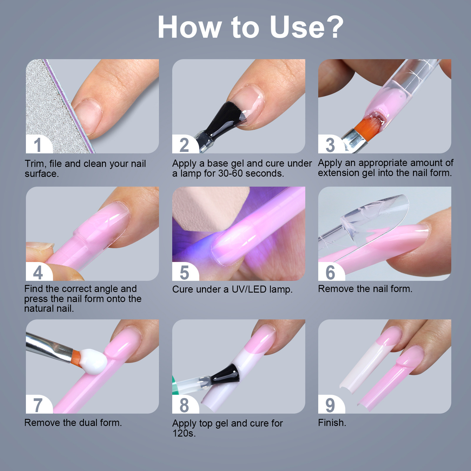 Wholesale Space French Dual Nail Forms For Salon (NT62)