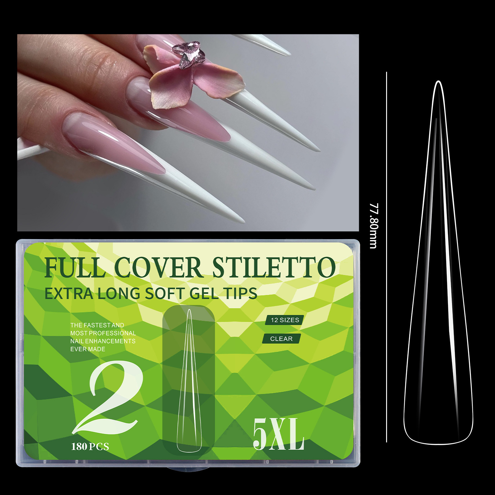 Wholesale 5XL Extra Long Nail Tips For Beauty Salon