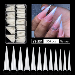 Wholesale Long Stiletto Nail Tips Sharp Pointed False Nail Tips for Salon & Distributors (NT64)