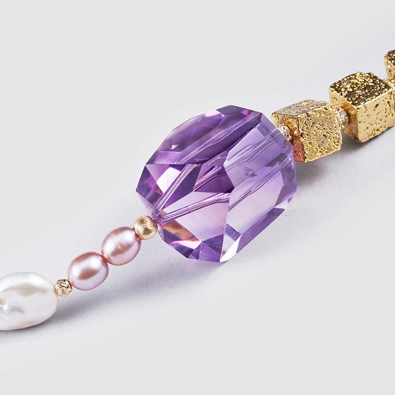 Natural Pearl Necklace   Natural Amethyst