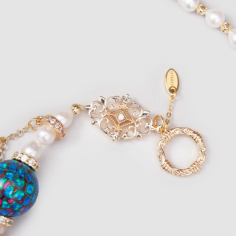 Original Handmade Natural Pearls collar chain by OHGG - OHGGRN24177