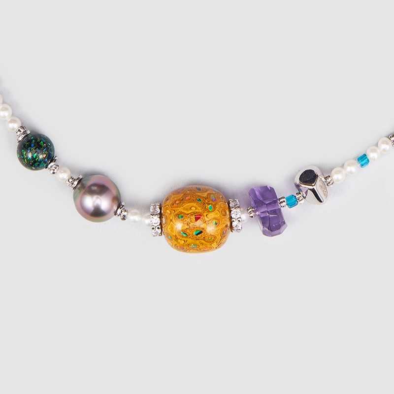 Original Handmade Natural Pearls collar  by OHGG - OHGGRN24181