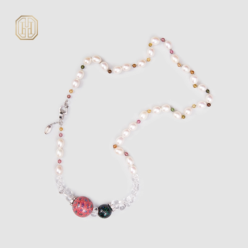 Original Handmade Natural Pearls collar  by OHGG - OHGGRN24175