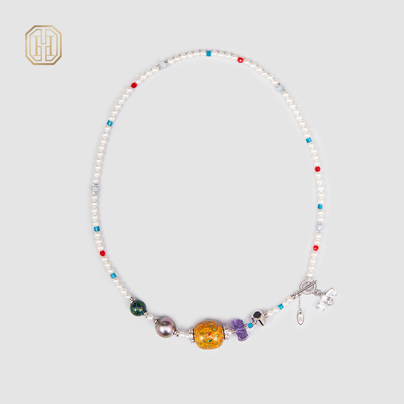Original Handmade Natural Pearls collar  by OHGG - OHGGRN24181