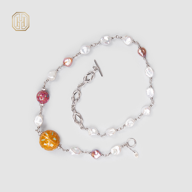 Original Handmade Natural Pearls collar chain  by OHGG - OHGGRN24183