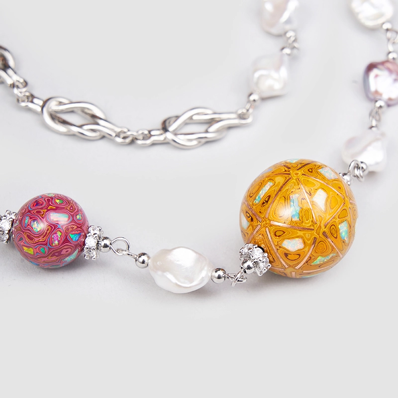 Original Handmade Natural Pearls collar chain  by OHGG - OHGGRN24183