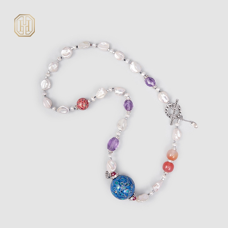 Original Handmade Natural Pearls collar  by OHGG - OHGGRN24179