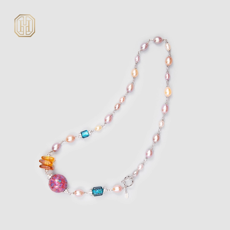 Original Handmade Natural Pearls collar  by OHGG - OHGGRN24171
