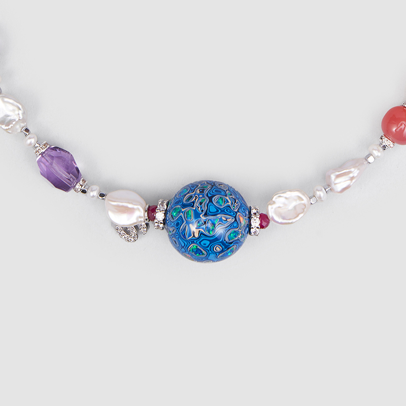 Original Handmade Natural Pearls collar  by OHGG - OHGGRN24179