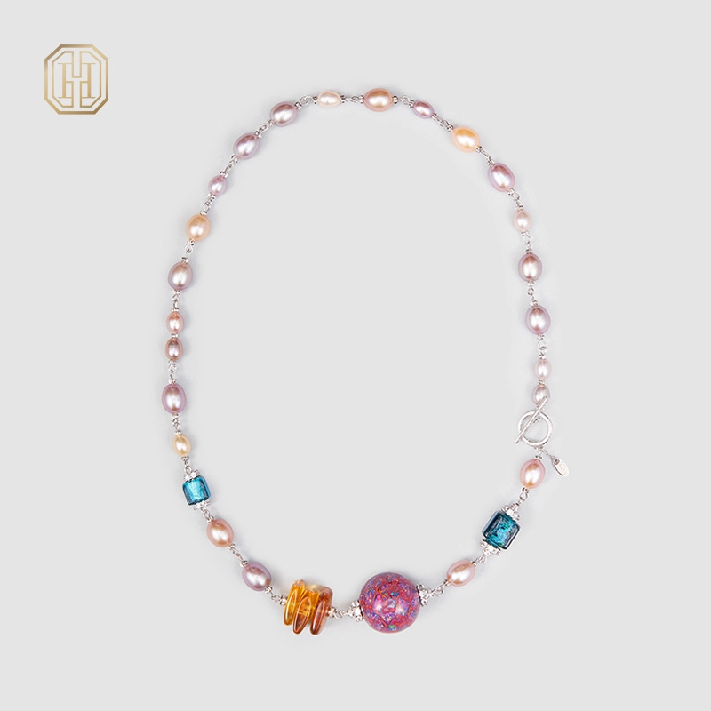 Original Handmade Natural Pearls collar  by OHGG - OHGGRN24171