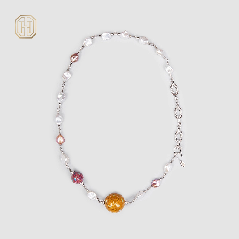 Original Handmade Natural Pearls collar chain  by OHGG - OHGGRN24183