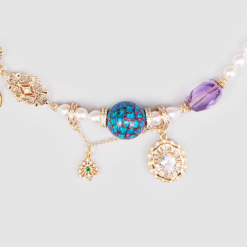 Original Handmade Natural Pearls collar chain by OHGG - OHGGRN24177