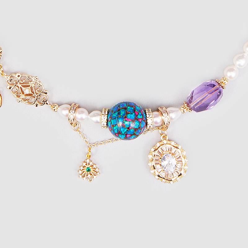 Original Handmade Natural Pearls collar chain by OHGG - OHGGRN24177