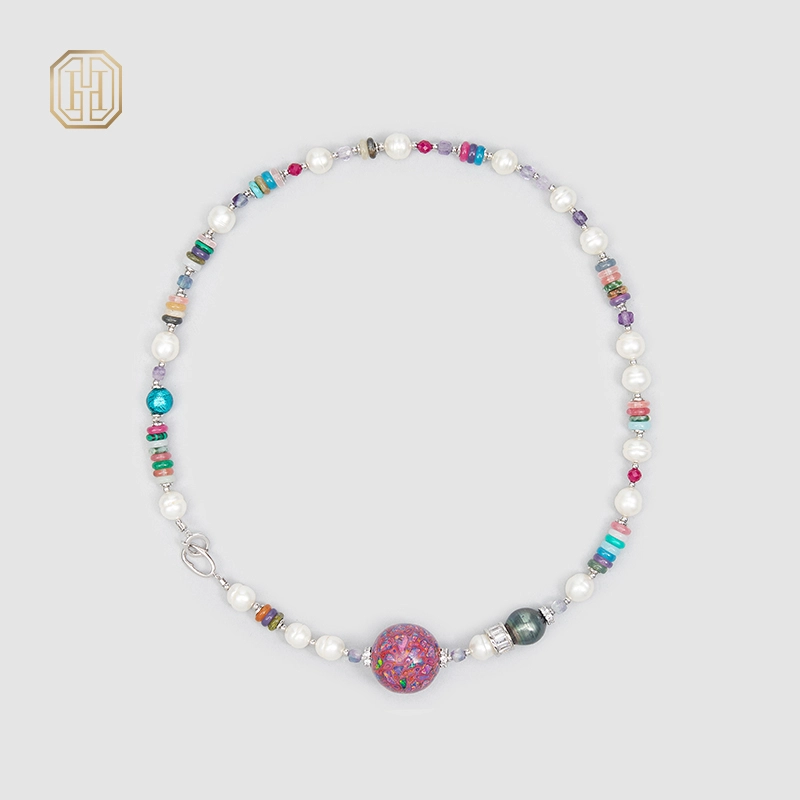 Original Handmade Natural Pearls collar chain by OHGG - OHGGRN24135