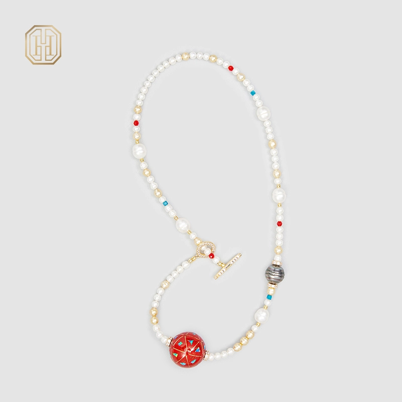 Original Handmade Natural Pearls collar chain by OHGG - OHGGRN24129
