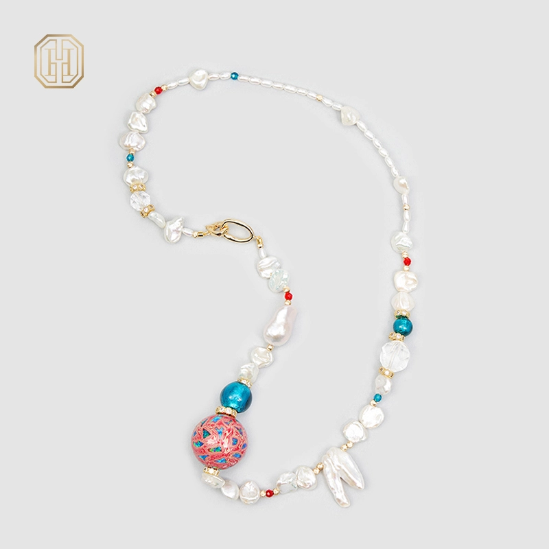 Original Handmade Natural Pearls collar chain by OHGG - OHGGRN24144